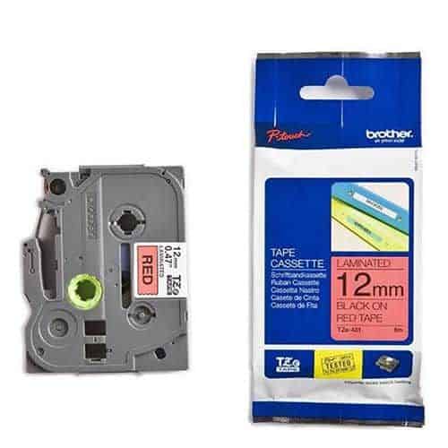 Nhãn in Brother TZE - 431 chữ đen nền đỏ 12mm 1