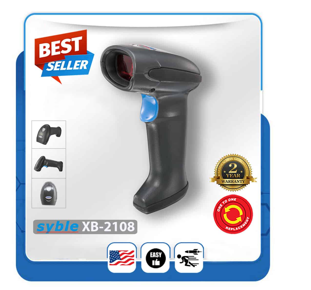 Máy quét mã vạch Syble XP-2108 -1D -Tốc độ quét 300 – Công nghệ Laser